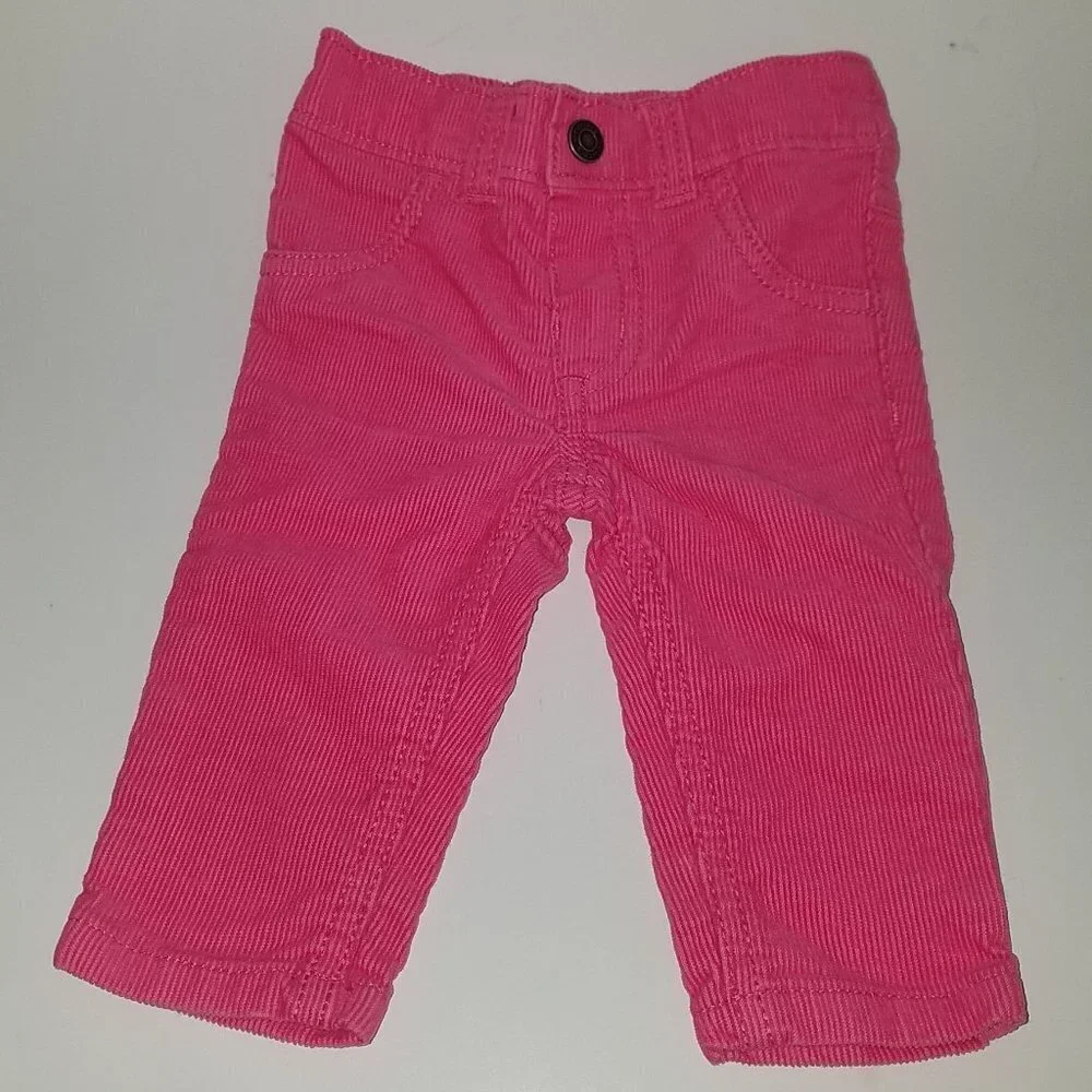 Carter's Solid Pink Corduroy Pants Baby Girl 3 Months Infant